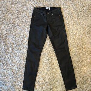 Paige black coated skinny jeans